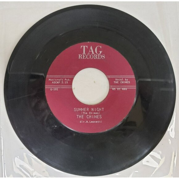 Record 45 RPM Vinyl  The Chimes- Summer Night/ Once In A While - Picture 1 of 4